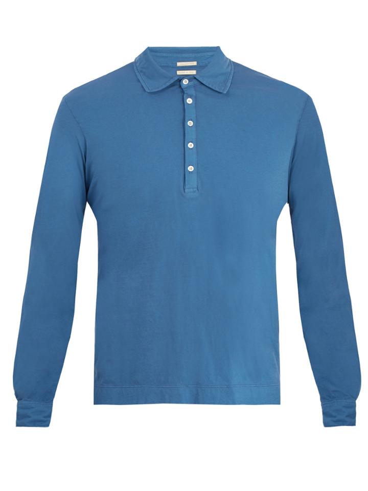 Massimo Alba Long-sleeved Cotton-jersey Polo Shirt