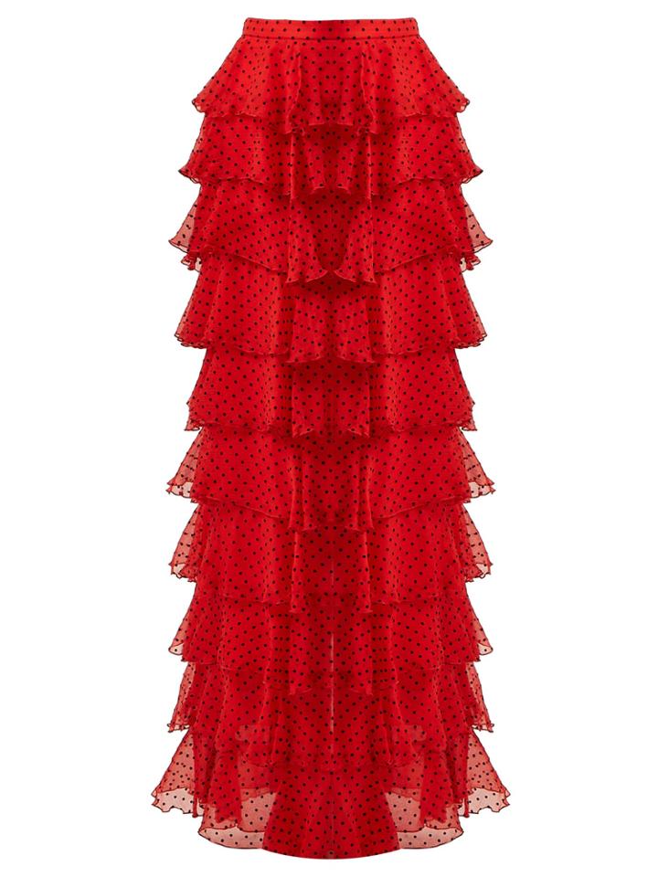 Rodarte High-rise Tiered Silk-chiffon Skirt