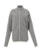 Matchesfashion.com Raf Simons - Ss00 Check Knitted Bomber Jacket - Womens - Black White