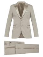 Matchesfashion.com Neil Barrett - Satin Striped Single Breasted Cotton Blend Suit - Mens - Grey