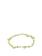 Matchesfashion.com Katerina Makriyianni - Peridot, Jade & Pearl Gold-vermeil Bracelet - Womens - Green Multi