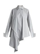 Palmer/harding Striped Asymmetric-hem Cotton Shirt