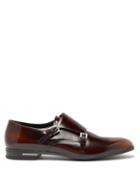 Matchesfashion.com Prada - Spazzalato Leather Monk Strap Shoes - Mens - Brown