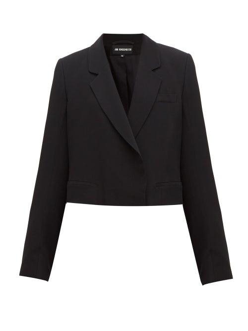 Matchesfashion.com Ann Demeulemeester - Cropped Tailored Crepe Jacket - Womens - Black