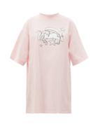 Matchesfashion.com Vetements - Magic Unicorn-print Cotton-jersey T-shirt - Womens - Light Pink