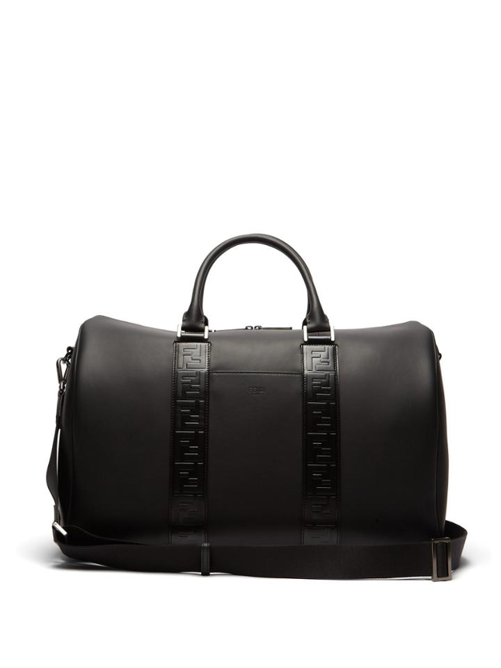 Fendi Logo-embossed Leather Holdall