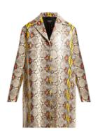 Matchesfashion.com Rochas - Single Breasted Python Effect Leather Coat - Womens - Multi