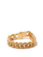 Saint Laurent - Lip-engraved Chain Bracelet - Womens - Gold
