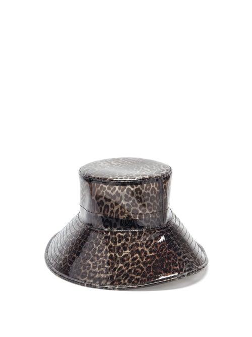 Matchesfashion.com Maison Michel - Charlotte Leopard-print Pvc Bucket Hat - Womens - Leopard