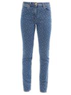 Versace - La Greca Monogram Slim-leg Jeans - Womens - Denim