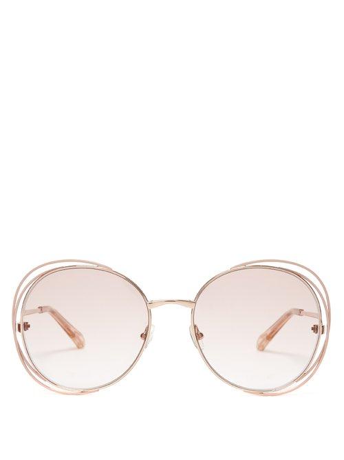 Matchesfashion.com Chlo - Carlina Round Frame Glasses - Womens - Rose Gold