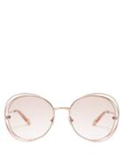 Matchesfashion.com Chlo - Carlina Round Frame Glasses - Womens - Rose Gold