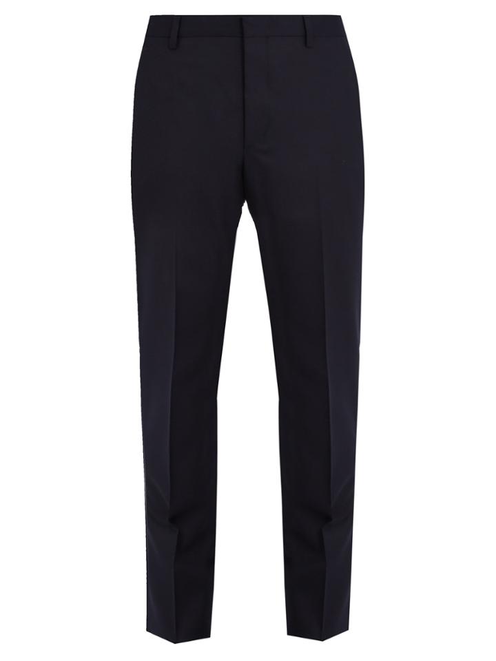 Prada Mid-rise Slim-leg Flannel-wool Trousers