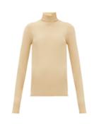 Matchesfashion.com Bottega Veneta - Roll-neck Jersey Sweater - Womens - Beige