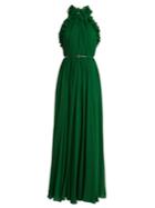 Elie Saab Gathered Halterneck Silk-georgette Gown