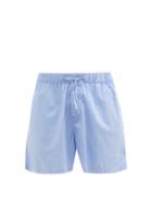 Mens Basics Tekla - Drawstring-waist Organic-cotton Pyjama Shorts - Mens - Blue White