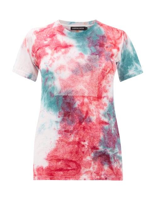 Matchesfashion.com Germanier - Recycled Crystal Logo Tie Dyed Cotton T Shirt - Womens - Multi