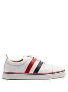 Thom Browne Straight Striped-leather Canvas Low-top Trainers