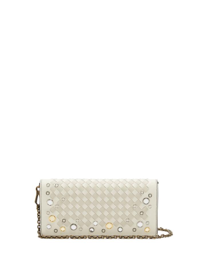 Bottega Veneta Intrecciato Stud-embellished Leather Clutch
