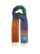 Matchesfashion.com Loewe - Striped Brushed Mohair-blend Scarf - Mens - Brown