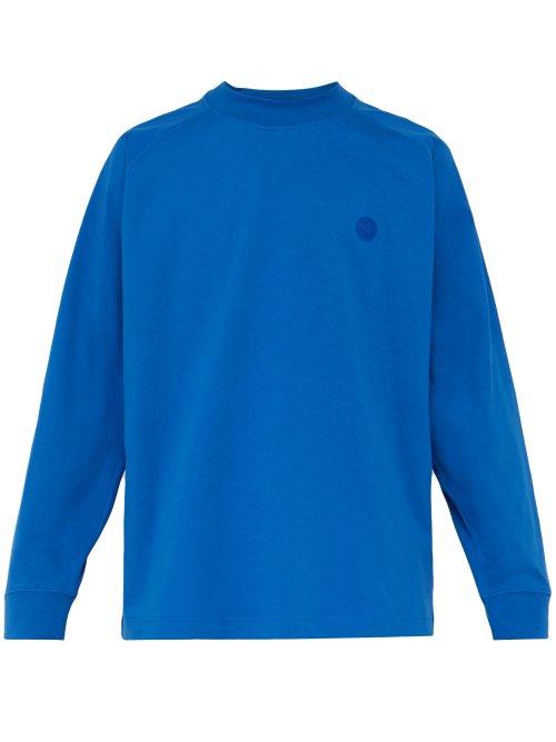 Matchesfashion.com Acne Studios - Rubberised Logo Badge Cotton Jersey Sweatshirt - Mens - Blue