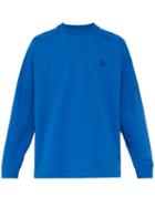 Matchesfashion.com Acne Studios - Rubberised Logo Badge Cotton Jersey Sweatshirt - Mens - Blue