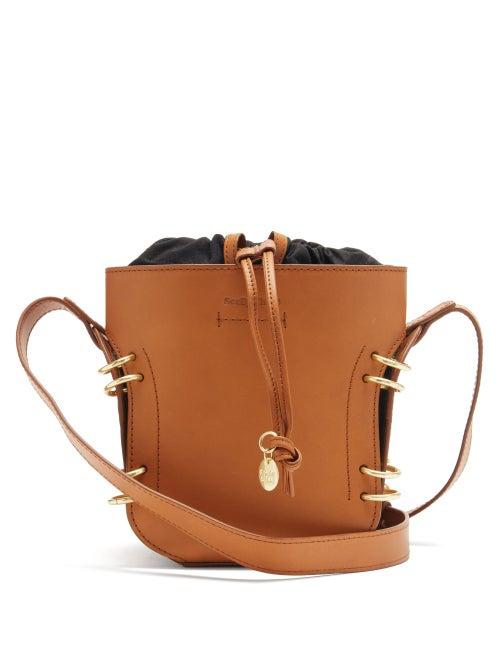 Matchesfashion.com See By Chlo - Alvy Ring-embellished Leather Bucket Bag - Womens - Tan