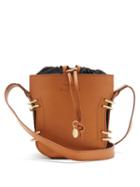 Matchesfashion.com See By Chlo - Alvy Ring-embellished Leather Bucket Bag - Womens - Tan