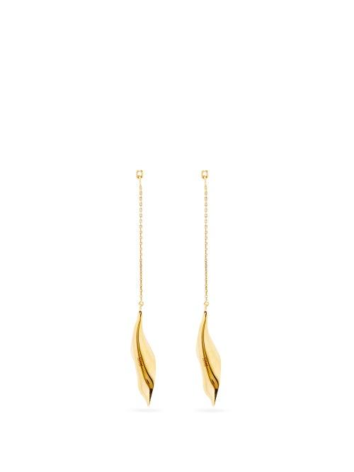 Matchesfashion.com Chlo - Feather Drop Earrings - Womens - Gold