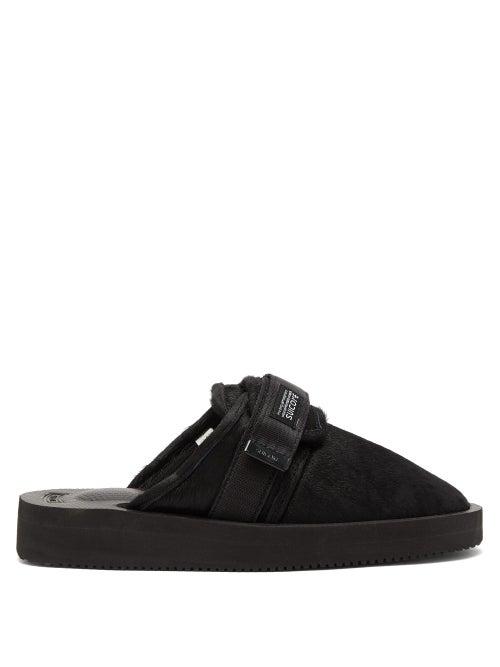 Matchesfashion.com Suicoke - Zavo Calf Hair Closed Toe Slides - Womens - Black