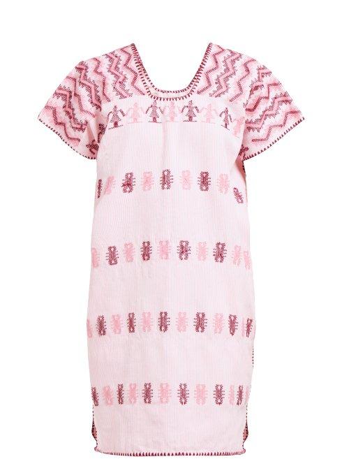 Matchesfashion.com Pippa Holt - No.129 Embroidered Cotton Kaftan - Womens - Light Pink