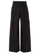 Matchesfashion.com Palmer//harding - Aurita Recycled-twill Blend Wide-leg Trousers - Womens - Black