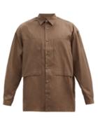 Matchesfashion.com E. Tautz - Lineman Exaggerated-pocket Cotton-poplin Shirt - Mens - Brown