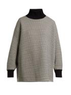 Matchesfashion.com Vika Gazinskaya - Houndstooth Cotton Blend Sweater - Womens - Black Multi