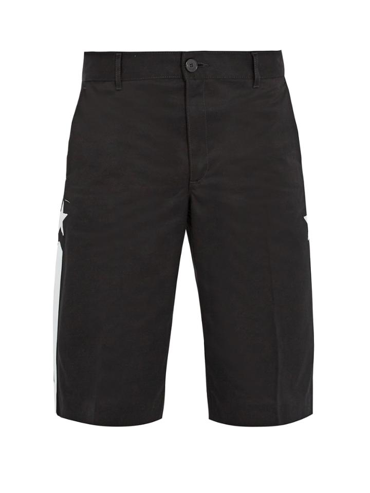 Givenchy Star-embroidered Cotton Shorts