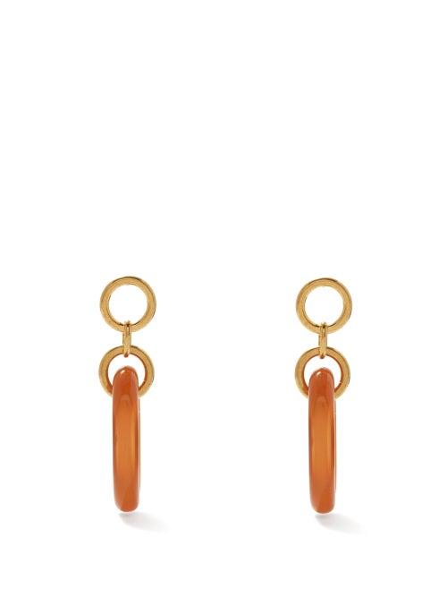 Marni - Chain Drop Earrings - Womens - Tan Gold