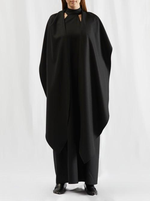 The Row - Andromeda Draped Wool-canvas Gown - Womens - Black
