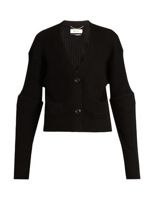 Muveil Ribbed-knit Wool Cardigan