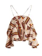 Rachel Comey Rainbow Block-print Silk Cropped Top