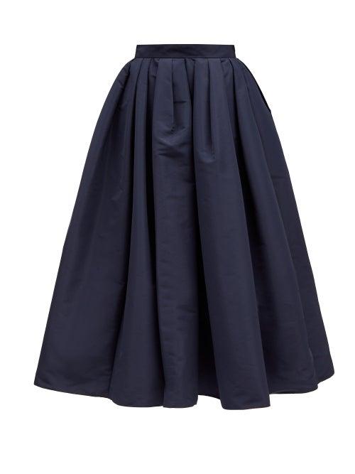 Alexander Mcqueen - Faille Midi Skirt - Womens - Navy