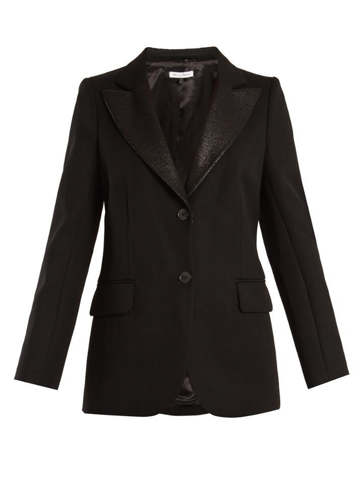 Bella Freud Isaacs Contrast-lapel Wool-blend Blazer