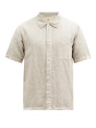 Mens Rtw Folk - Seoul Linen Short-sleeved Shirt - Mens - Light Grey