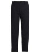 Matchesfashion.com Y's By Yohji Yamamoto - Mid Rise Slim Leg Cotton Trousers - Womens - Navy