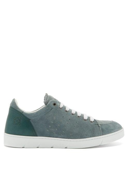Matchesfashion.com Loewe - Anagram-debossed Leather Trainers - Mens - Blue