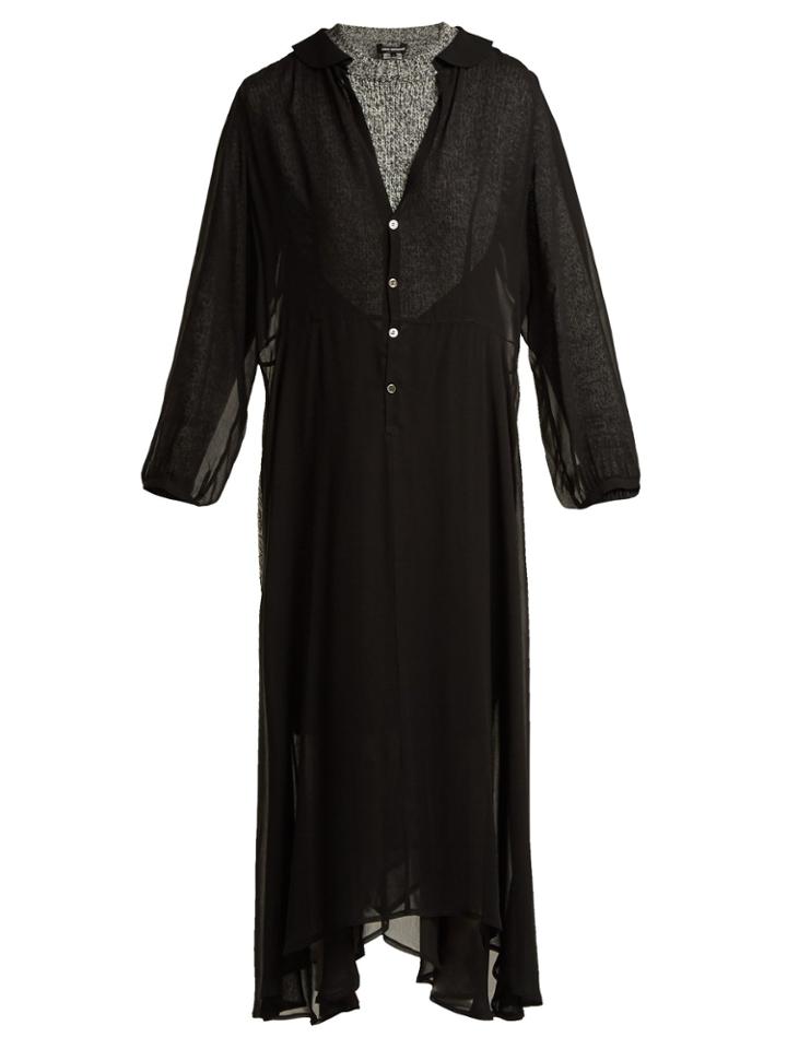 Junya Watanabe Chiffon-layer Wool Dress