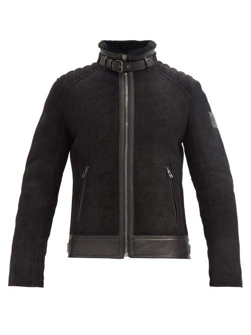 Matchesfashion.com Belstaff - Westlake 2.0 Shearling-lined Suede Jacket - Mens - Black