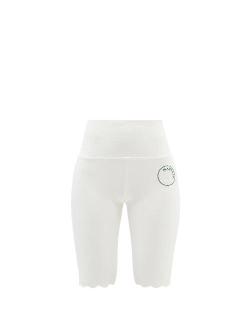 Marysia Sport - Iga Scalloped-edge Recycled-fibre Shorts - Womens - White