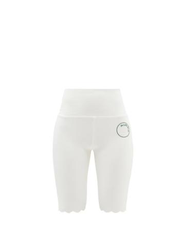 Marysia Sport - Iga Scalloped-edge Recycled-fibre Shorts - Womens - White