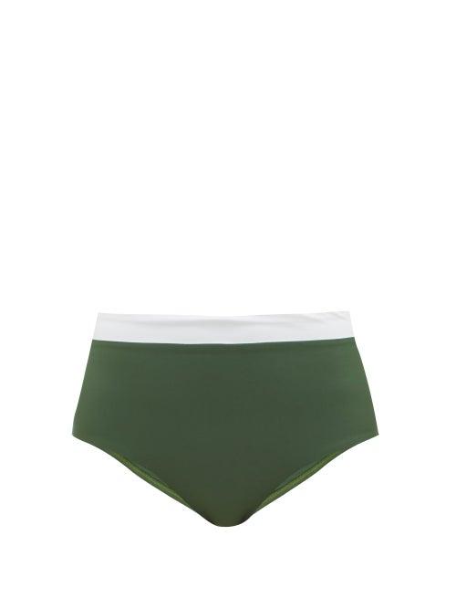 Matchesfashion.com Casa Raki - Marina High-rise Bikini Briefs - Womens - Green Multi