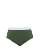 Matchesfashion.com Casa Raki - Marina High-rise Bikini Briefs - Womens - Green Multi